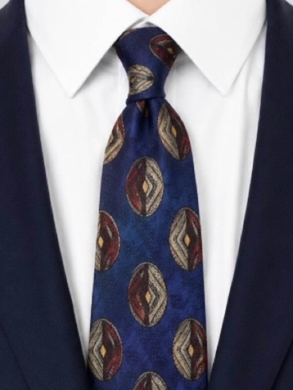 Robert Talbott Best of Class Silk Tie for the Toggery USA Navy Burgundy Abstract
